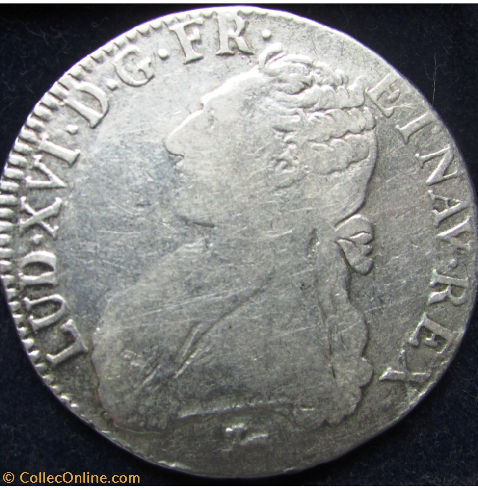 Ecu Louis XVI 1784 R Orléans monnaie france royale ecu louis xvi 1784 r orleans