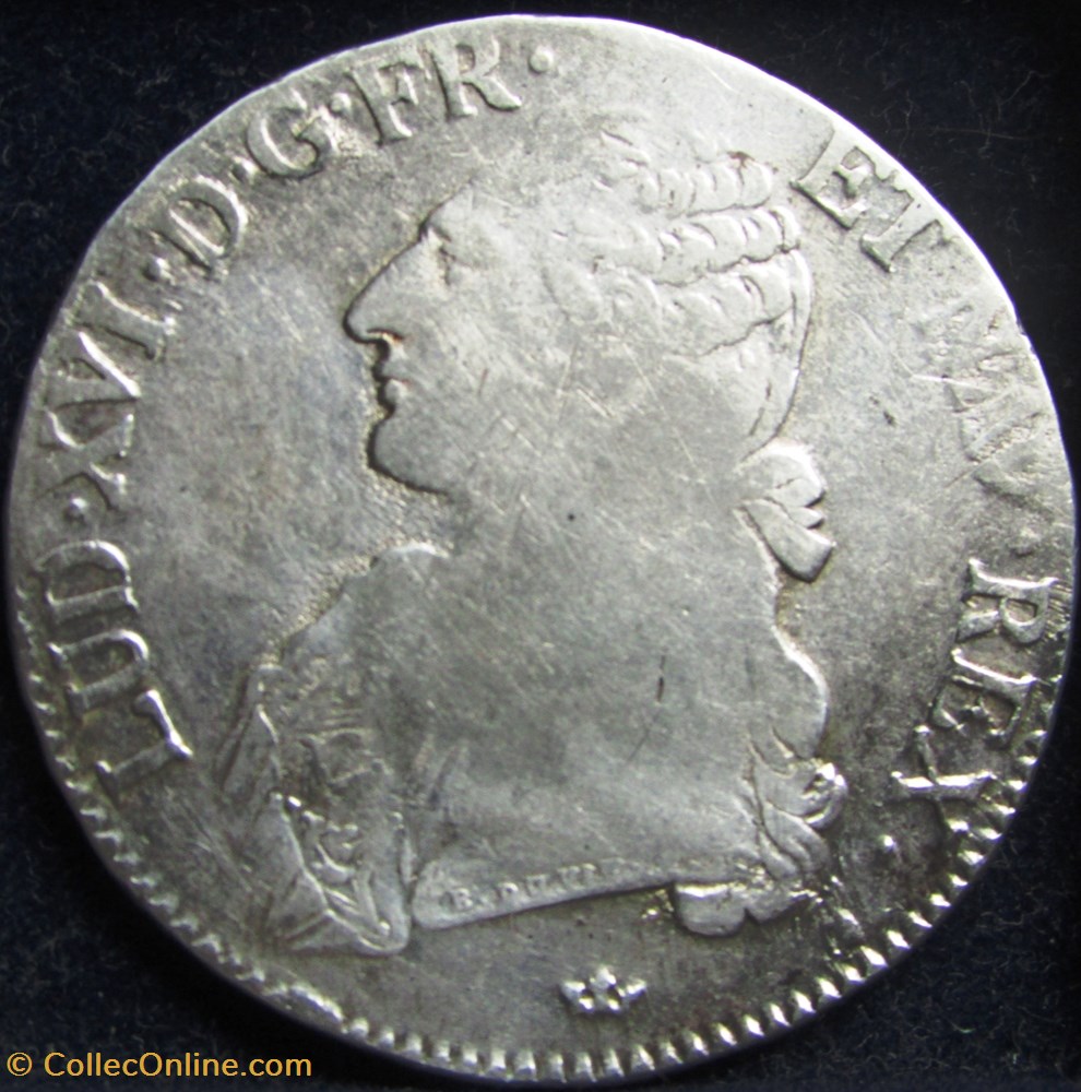 Ecu Louis XVI 1788 M Toulouse - Variété millésime 8/5 monnaie france royale ecu louis xvi 1788 m toulouse variete millesime 8 5