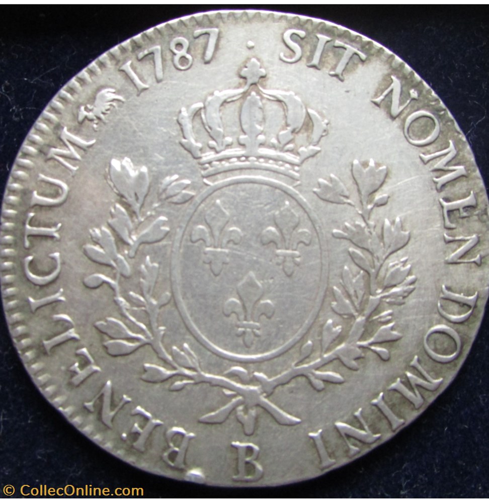 monnaie france a royale ecu louis xvi 1787 b rouen