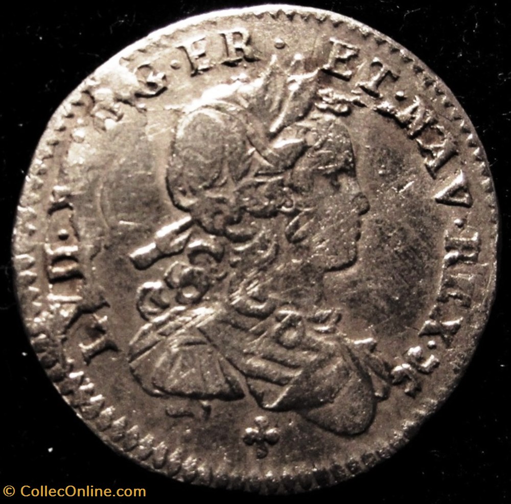 Louis XV - 1/6ème d'écu de France - 1721 - Grenoble - Flan réformé monnaies royales louis xv 1 6eme ecu de france 1721 grenoble flan reforme