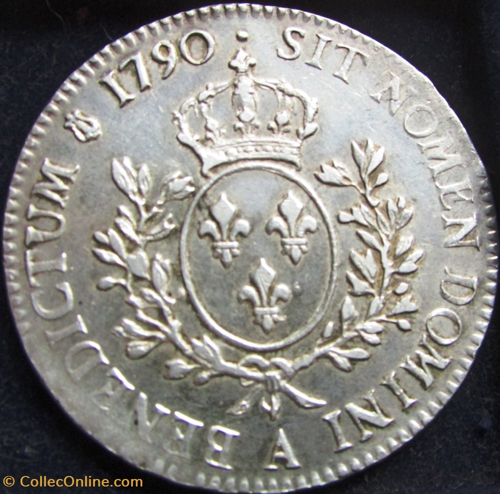 Ecu Louis XVI 1790 A Paris - 1er semestre monnaie france royale ecu louis xvi 1790 a paris 1er semestre