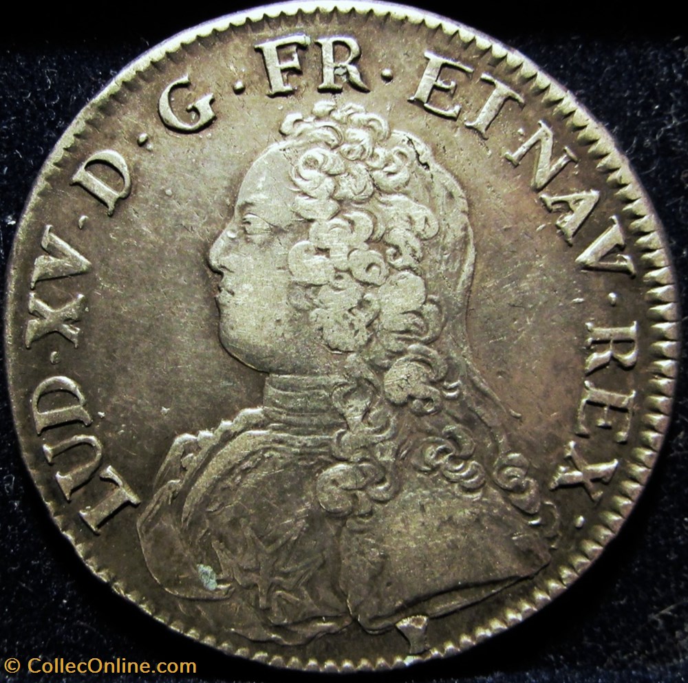 Louis XV - Ecu aux branches d'olivier - 1730 - Rennes monnaies france royales louis xv ecu aux branches olivier 1730 rennes
