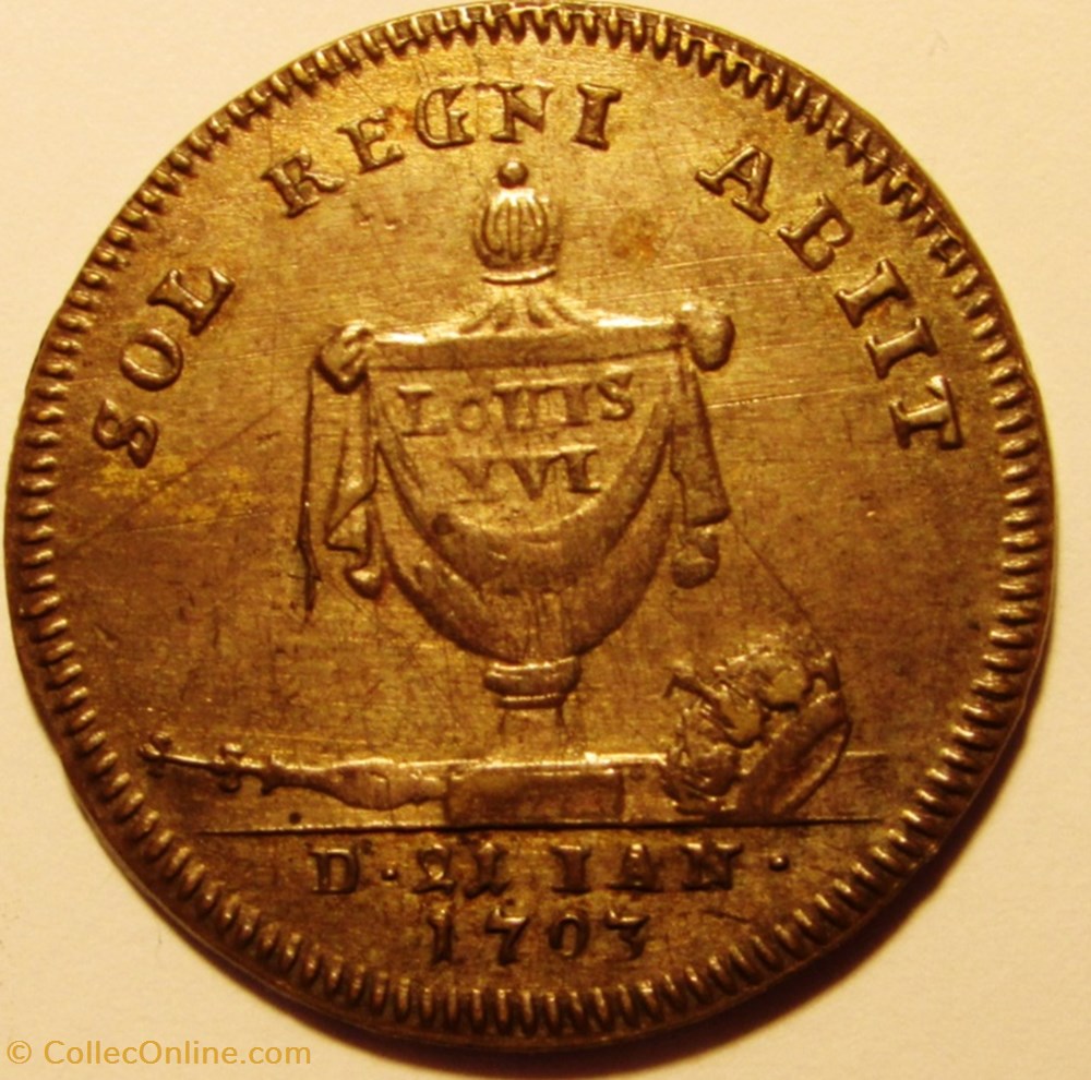 Jeton Louis XVI - Nuremberg - Le Roi Martyr monnaies jetons mereaux jeton louis xvi nuremberg le roi martyr