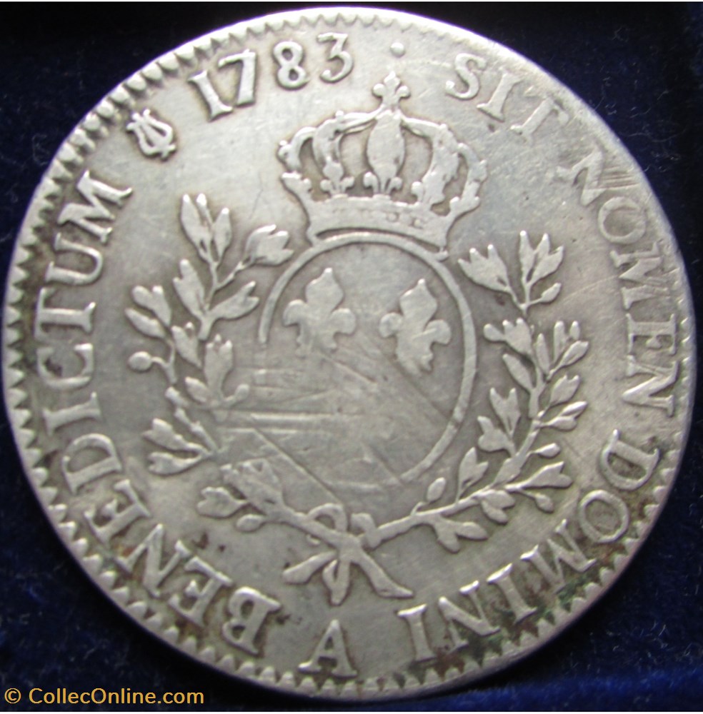 Ecu Louis XVI 1783 A Paris - 2ème semestre monnaie france royale ecu louis xvi 1783 a paris 2eme semestre