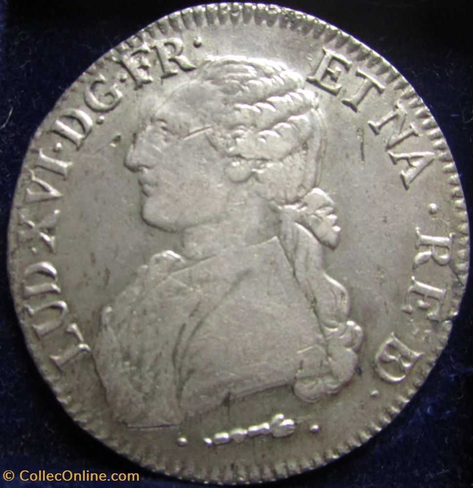 Ecu Louis XVI 1777 Vachette Pau - Différent main de justice monnaie france royale ecu louis xvi 1777 vachette pau different main de justice