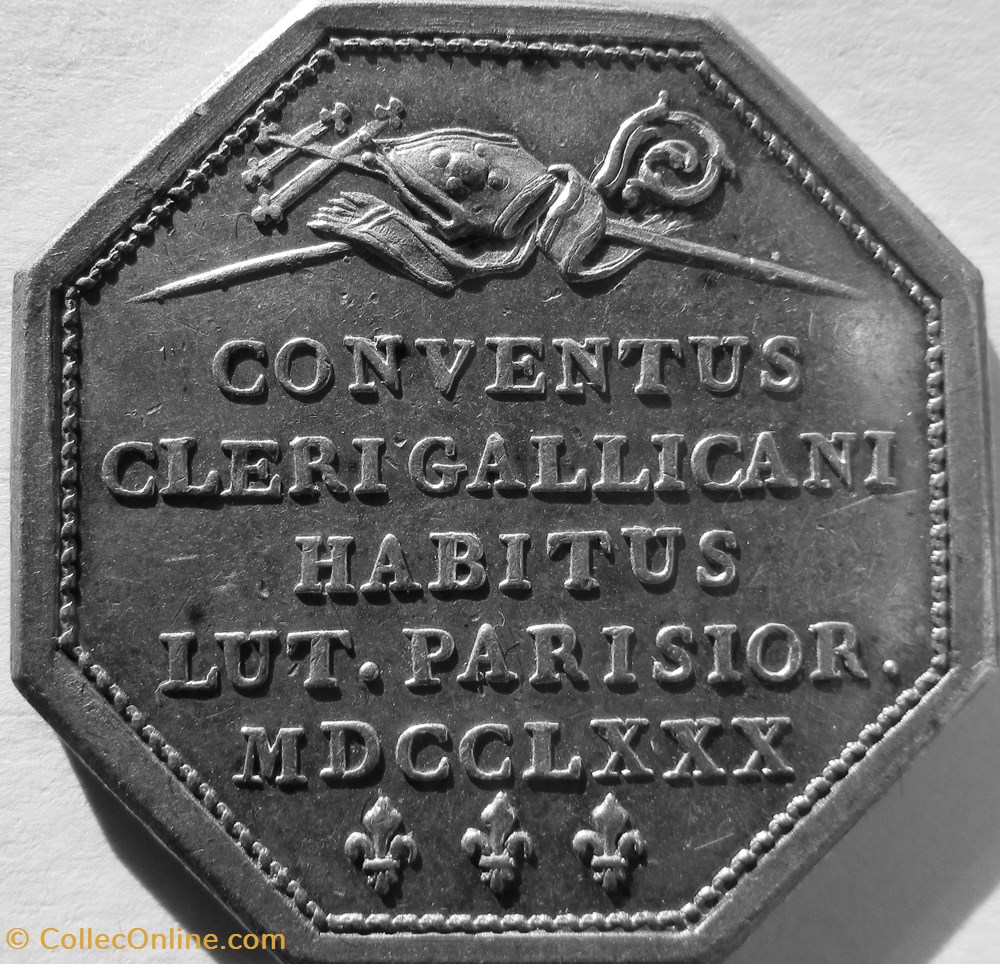 Jeton Louis XVI - GP744V - Assemblée du clergé monnaies jetons mereaux jeton louis xvi gp744v assemblee du clerge