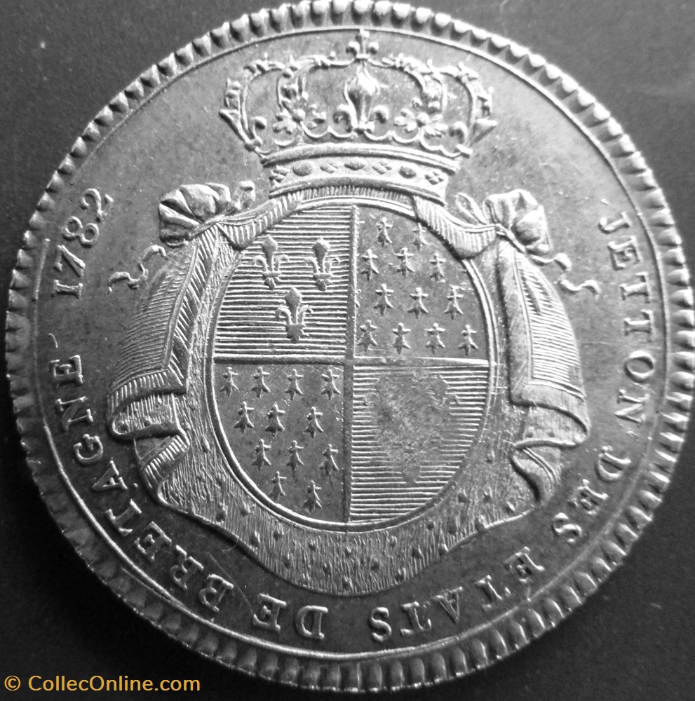Jeton Louis XVI - GP744C - Etats de Bretagne monnaies jetons mereaux jeton louis xvi gp744c etats de bretagne