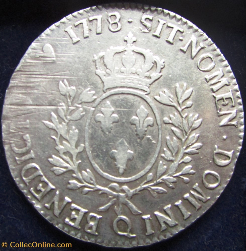 Ecu Louis XVI 1778 Q Perpignan monnaie france royale ecu louis xvi 1778 q perpignan