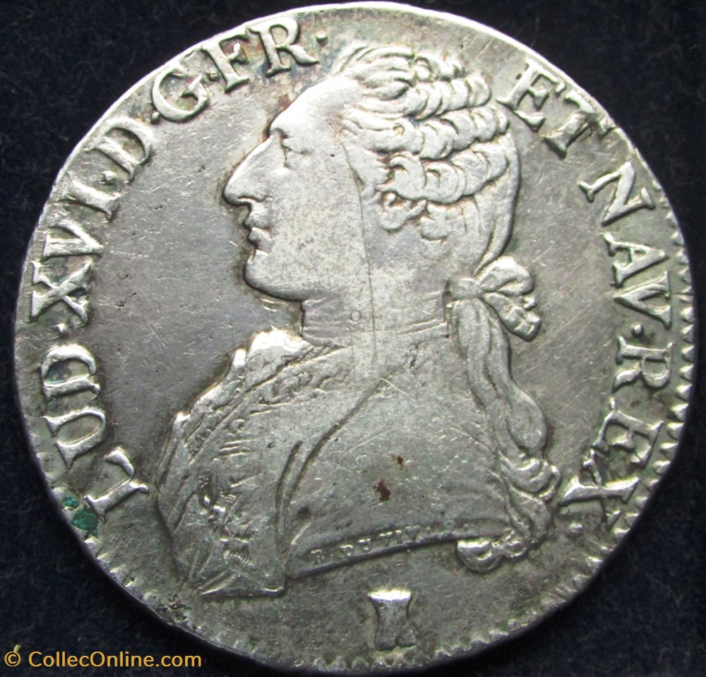 Ecu Louis XVI 1775 T Nantes monnaie france royale ecu louis xvi 1775 t nantes
