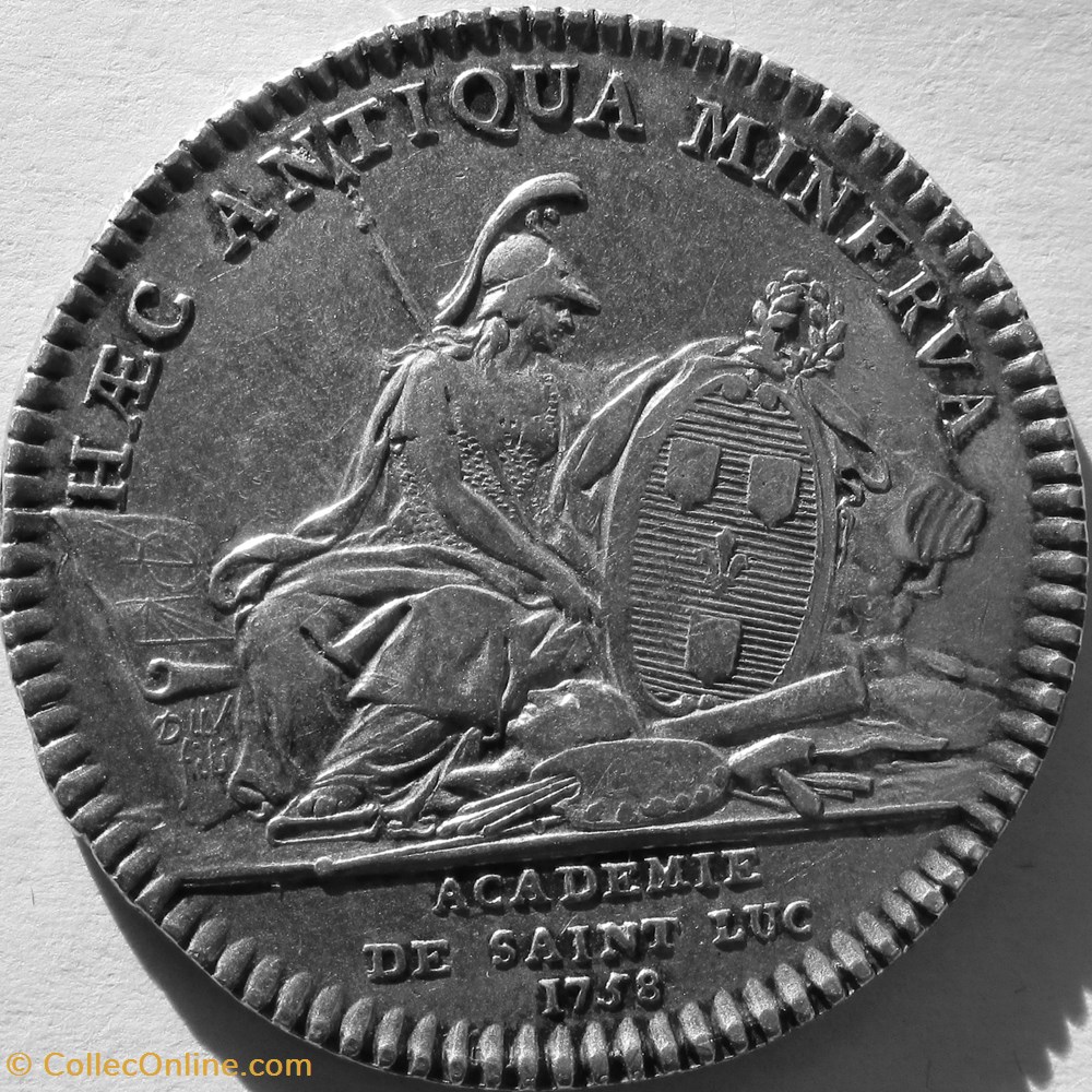 Jeton Louis XVI - GP742O - Académie de Saint Luc monnaies jetons mereaux jeton louis xvi gp742o academie de saint luc