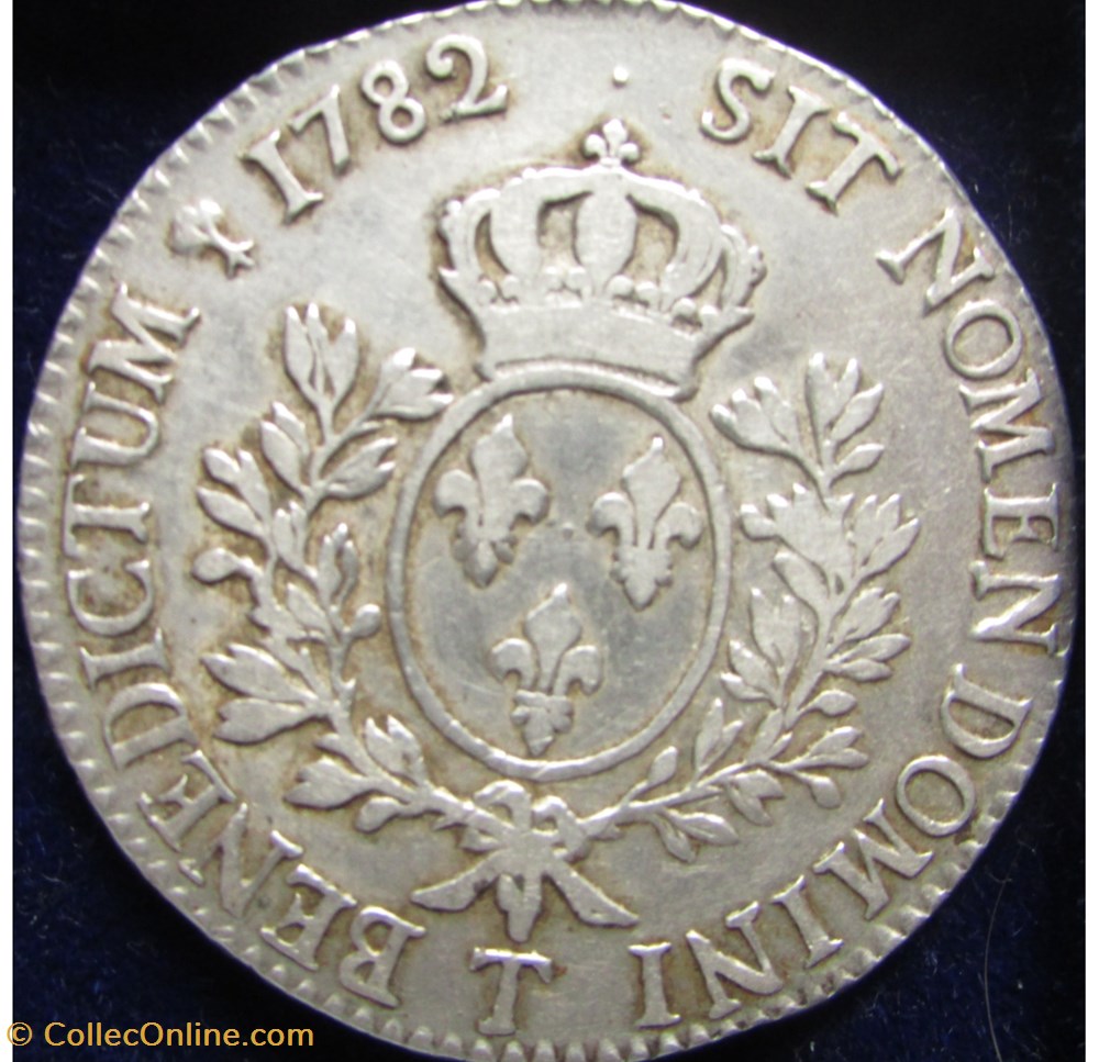 Ecu Louis XVI 1782 T Nantes monnaie france royale ecu louis xvi 1782 t nantes