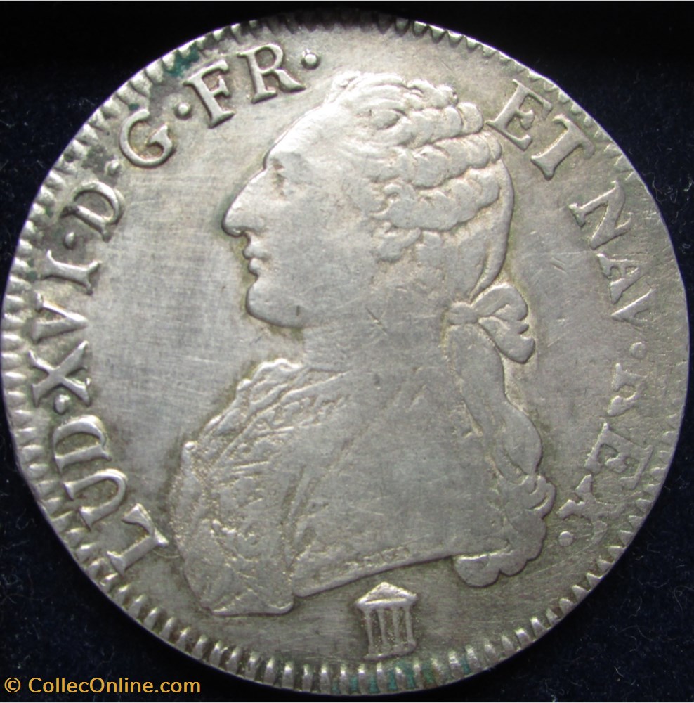 Ecu Louis XVI 1784 K Bordeaux monnaie france royale ecu louis xvi 1784 k bordeaux
