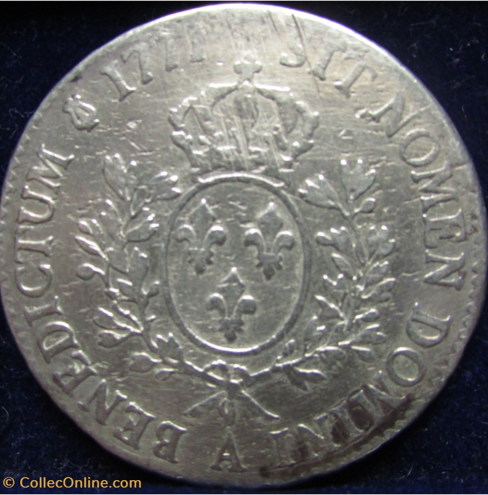 Ecu Louis XVI 1777 A Paris - 1er semestre monnaie france royale ecu louis xvi 1777 a paris 1er semestre