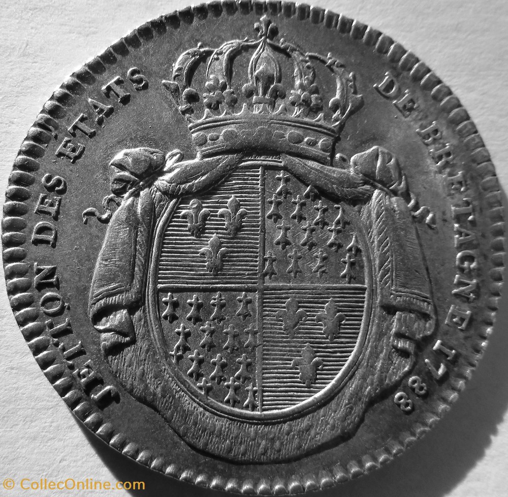 Jeton Louis XVI - GP744F - Etats de Bretagne monnaies jetons mereaux jeton louis xvi gp744f etats de bretagne