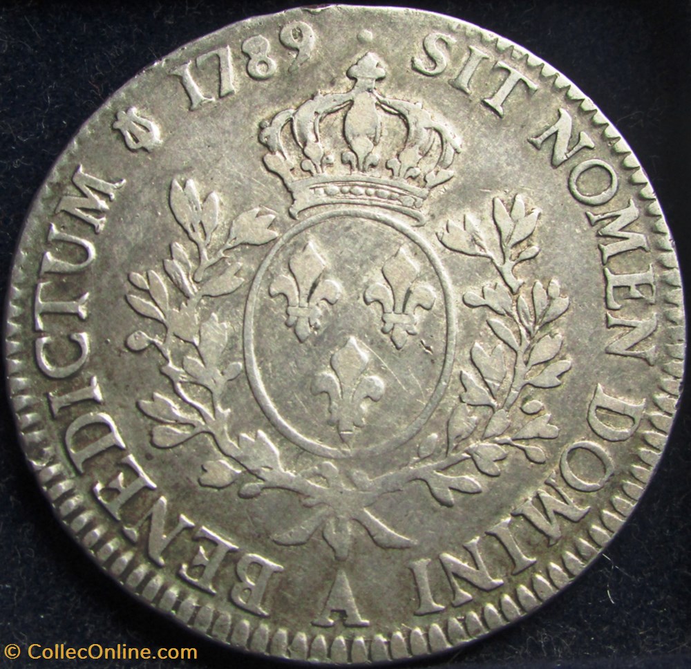Ecu Louis XVI 1789 A Paris - 2ème semestre monnaie france royale ecu louis xvi 1789 a paris 2eme semestre