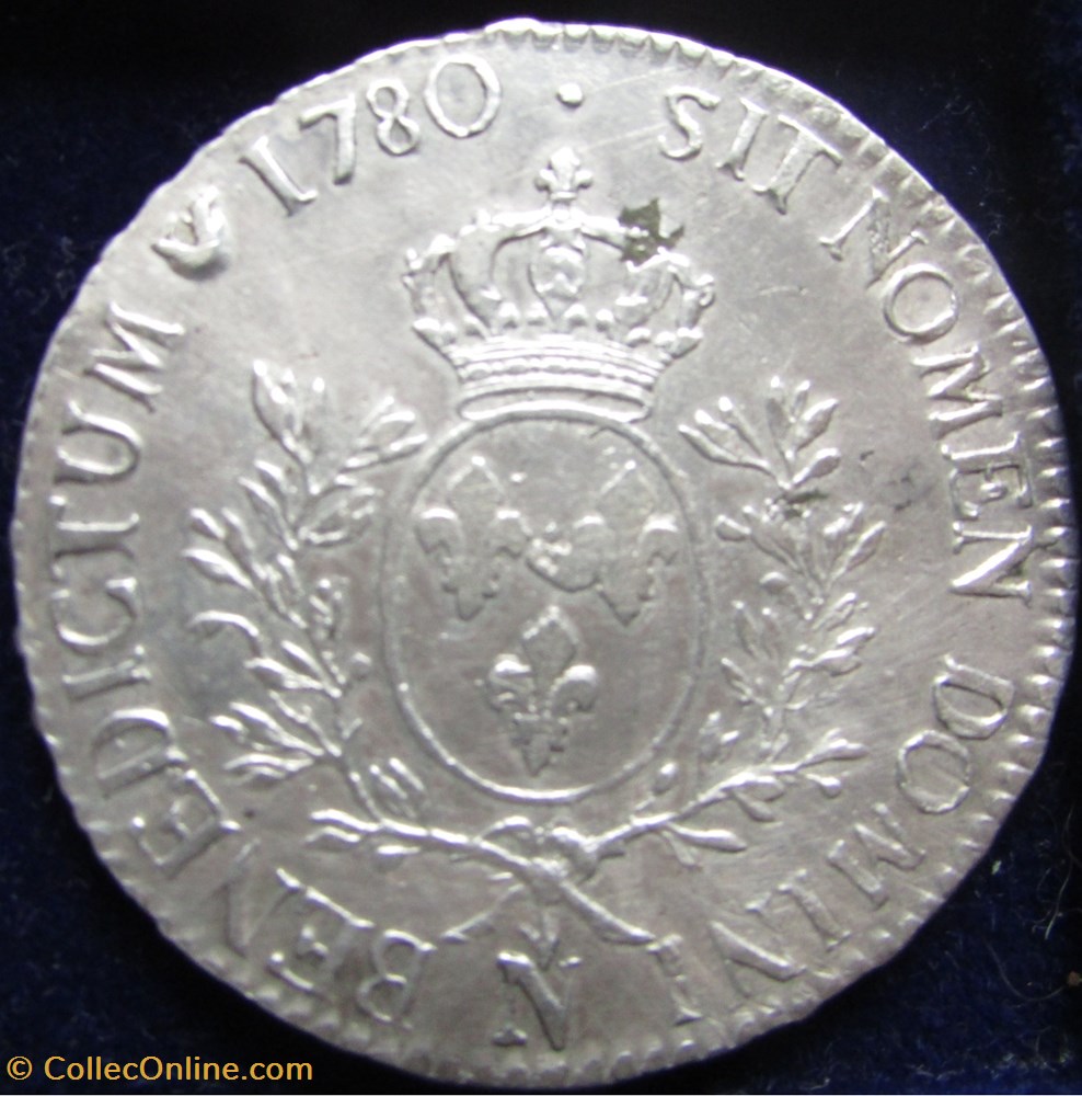 Ecu Louis XVI 1780 N Montpellier monnaie france a royale ecu louis xvi 1780 n montpellier