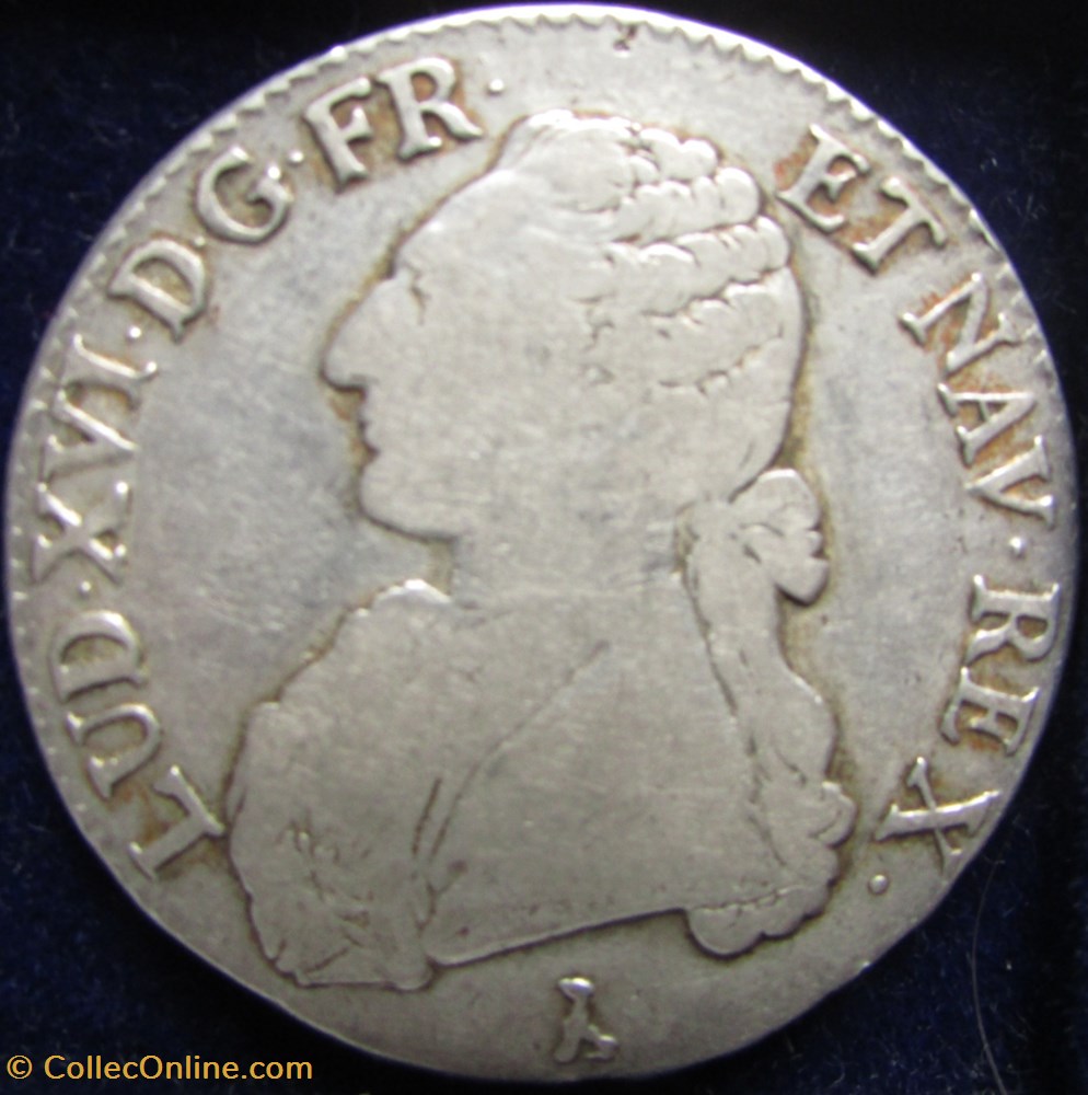 Ecu Louis XVI 1782 T Nantes monnaie france royale ecu louis xvi 1782 t nantes