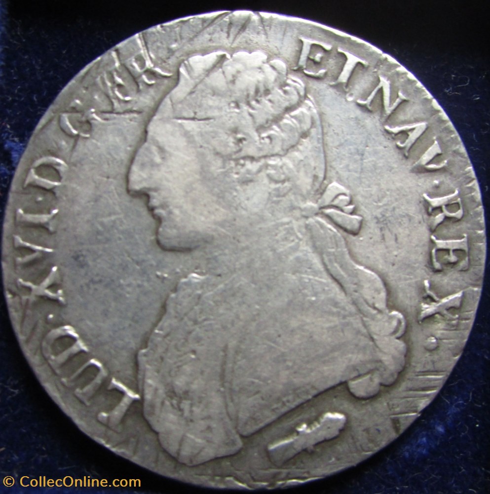 Ecu Louis XVI 1782 Q Perpignan monnaie france royale ecu louis xvi 1782 q perpignan
