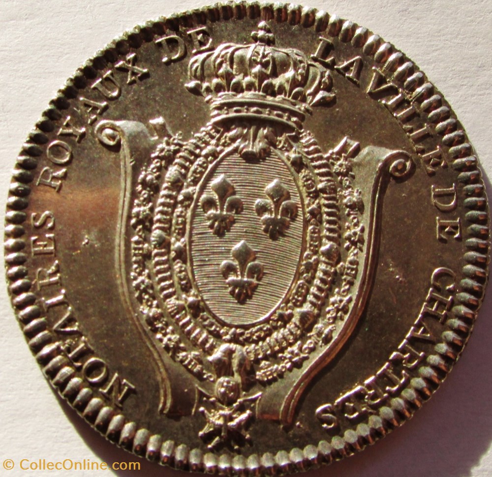 Jeton Louis XVI - GP714G - Notaires royaux de Chartres monnaie mereaux jeton louis xvi gp714g notaires royaux de chartres