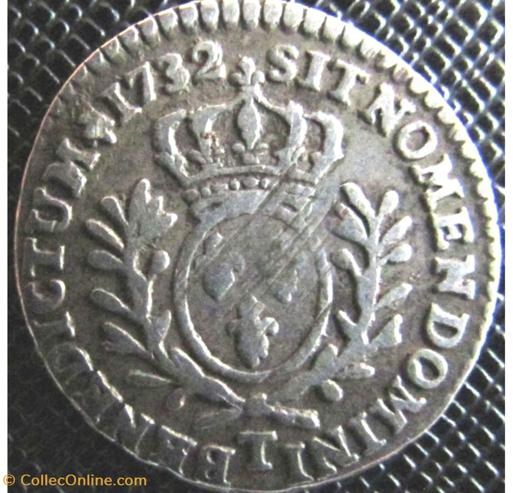 Louis XV - 1/20ème d'écu aux branches d'olivier - 1732 - Nantes monnaies france royales louis xv 1 20eme ecu aux branches olivier 1732 nantes