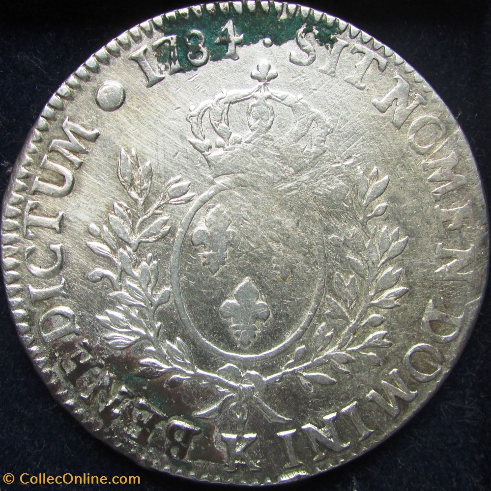Ecu Louis XVI 1784 K Bordeaux monnaie france royale ecu louis xvi 1784 k bordeaux