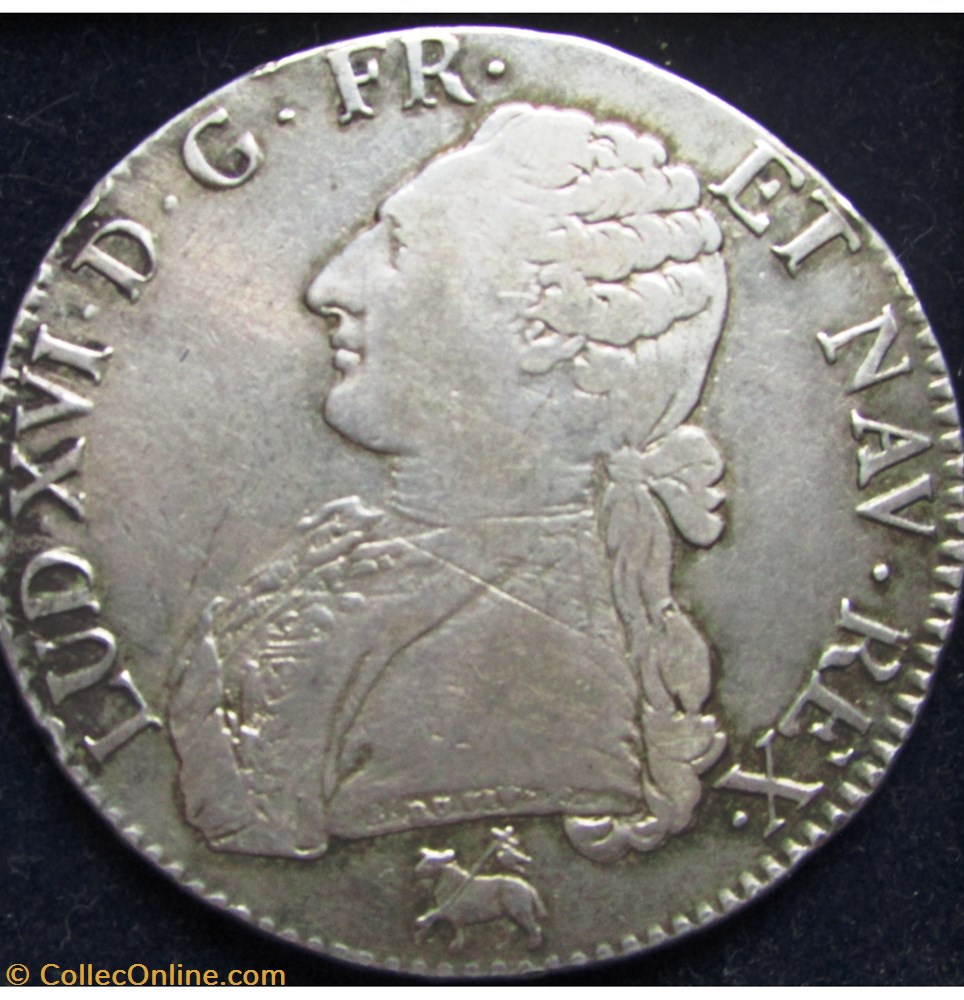 monnaie france a royale ecu louis xvi 1787 b rouen