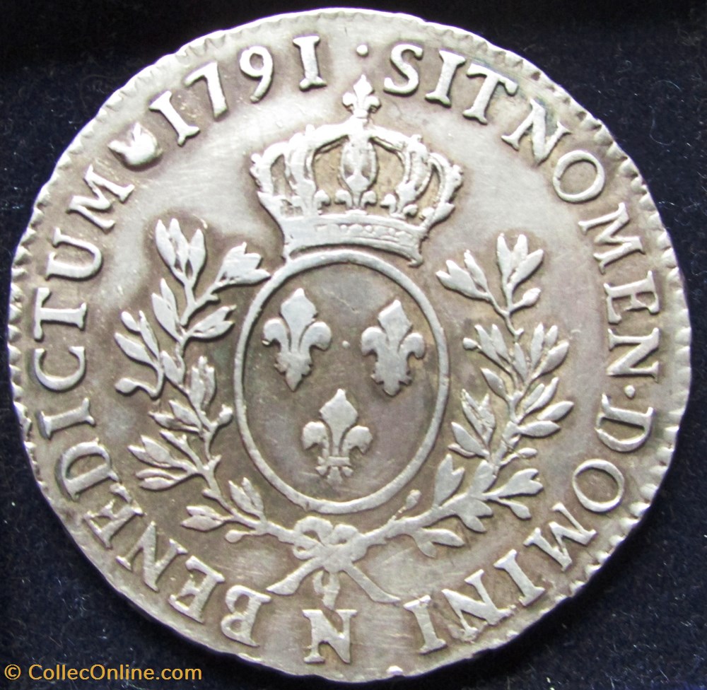 Ecu Louis XVI 1791 N Montpellier monnaie france a royale ecu louis xvi 1791 n montpellier