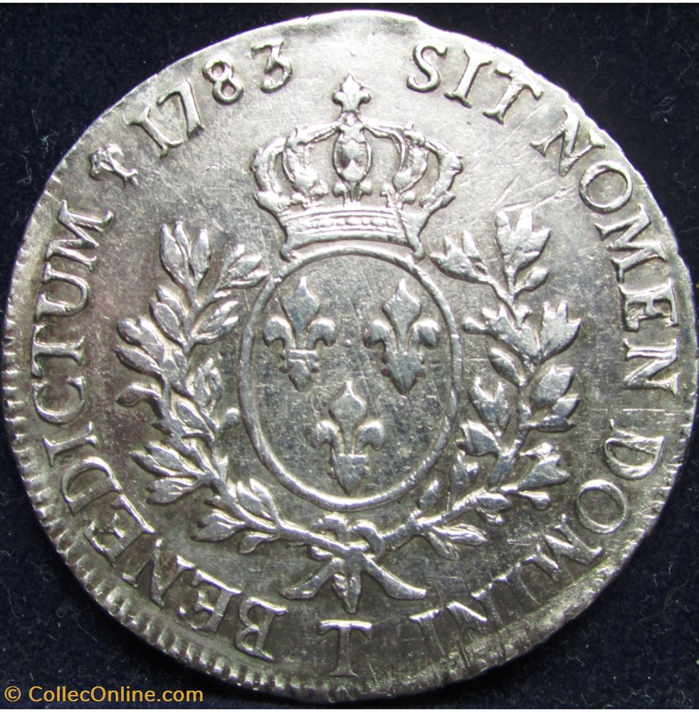Ecu Louis XVI 1783 T Nantes monnaie france royale ecu louis xvi 1783 t nantes