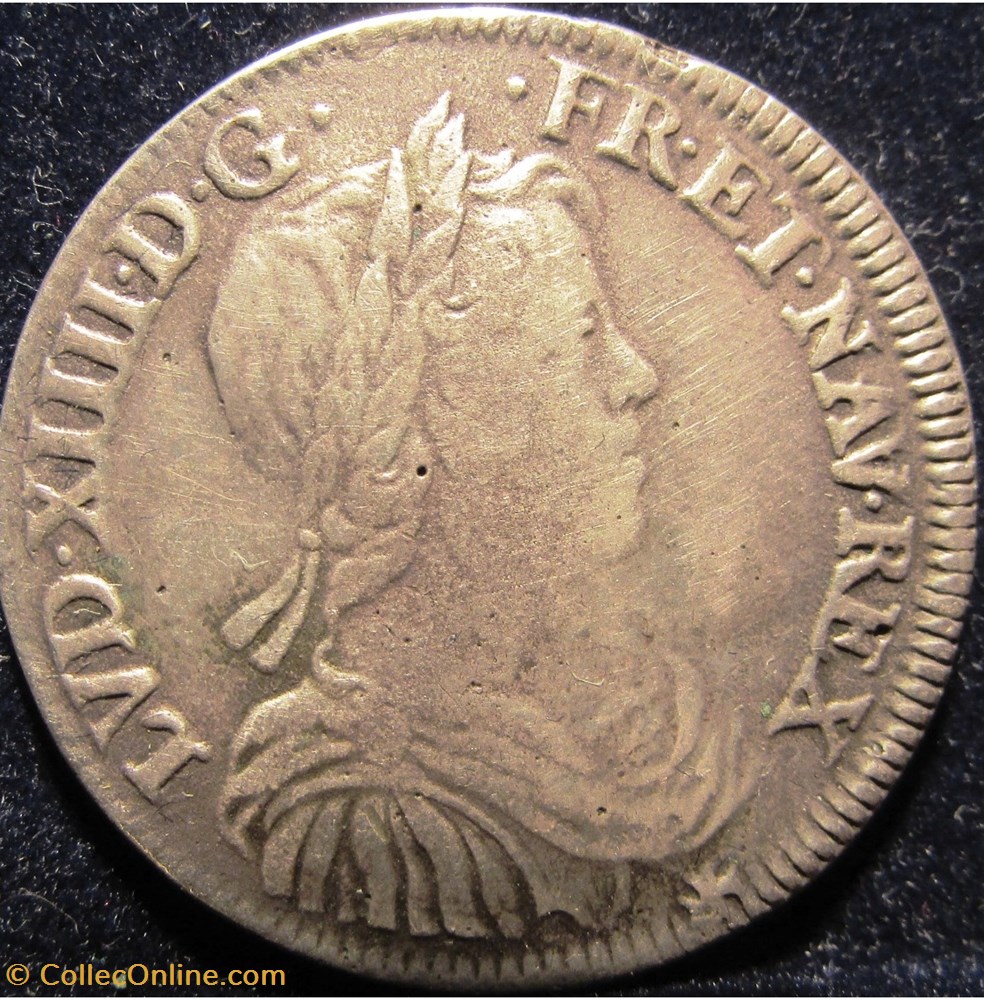 Louis XIV - Demi écu à la mèche longue - 1647 - Rouen monnaies france royales louis xiv demi ecu a la meche longue 1647 rouen