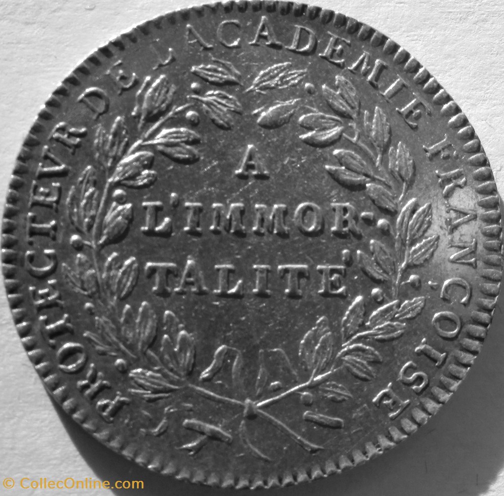 Jeton Louis XVI - GP732A - Académie Française monnaies jetons mereaux jeton louis xvi gp732a academie francaise