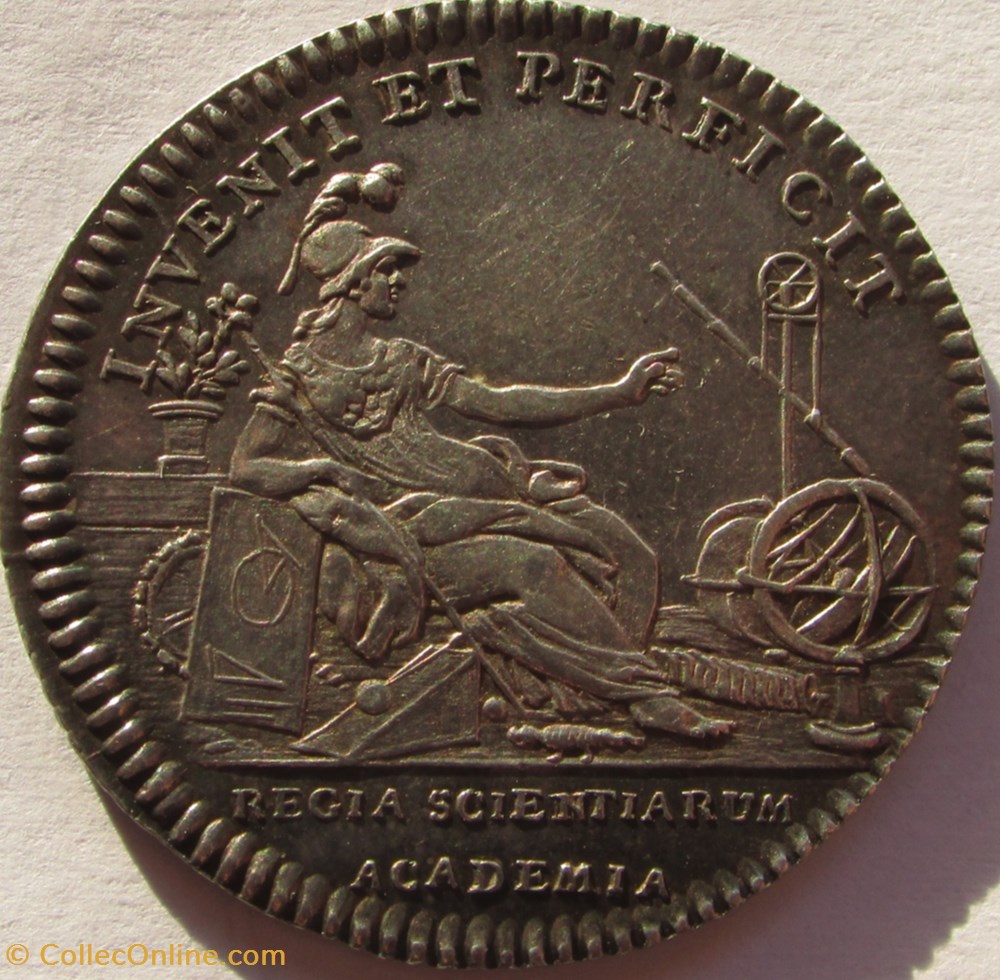 Jeton Louis XVI - GP714H - Académie des Sciences monnaie mereaux jeton louis xvi gp714h academie des sciences