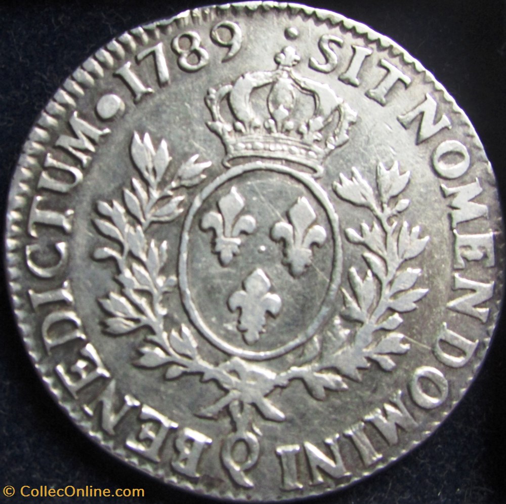 Ecu Louis XVI 1789 Q Perpignan monnaie france royale ecu louis xvi 1789 q perpignan