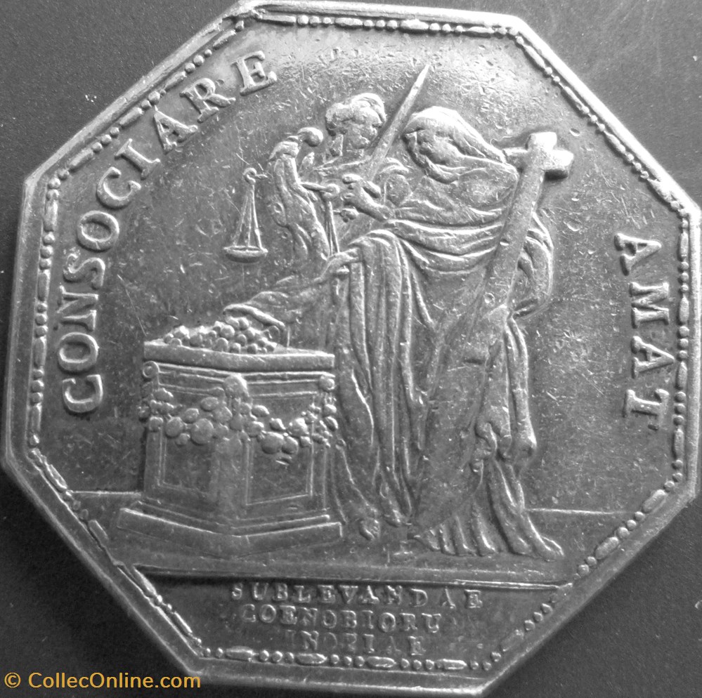 Jeton Louis XVI - GP710B - Dénuement des couvents monnaies jetons mereaux jeton louis xvi gp710b denuement des couvents