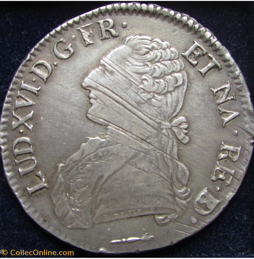 Ecu Louis XVI 1785 Vachette Pau monnaie france royale ecu louis xvi 1785 vachette pau