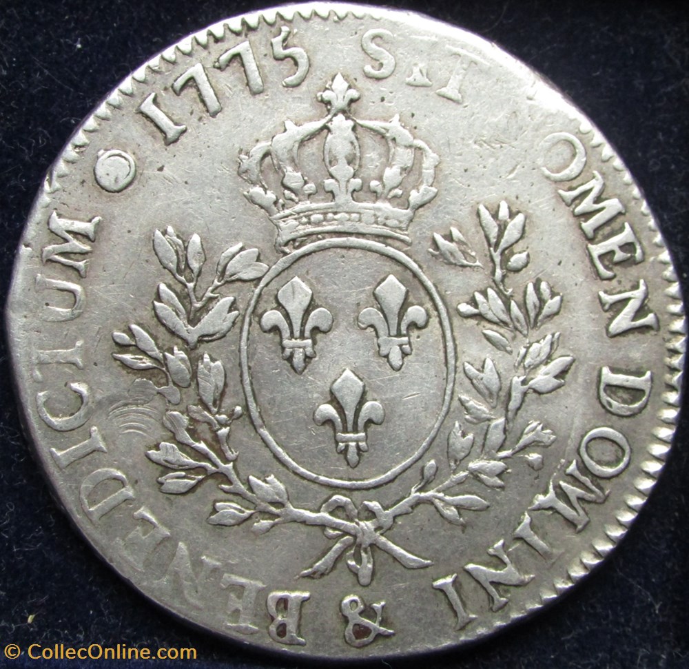 Ecu Louis XVI 1775 & Aix en Provence - Différents arc/boule monnaie france royale ecu louis xvi 1775 aix en provence differents arc boule