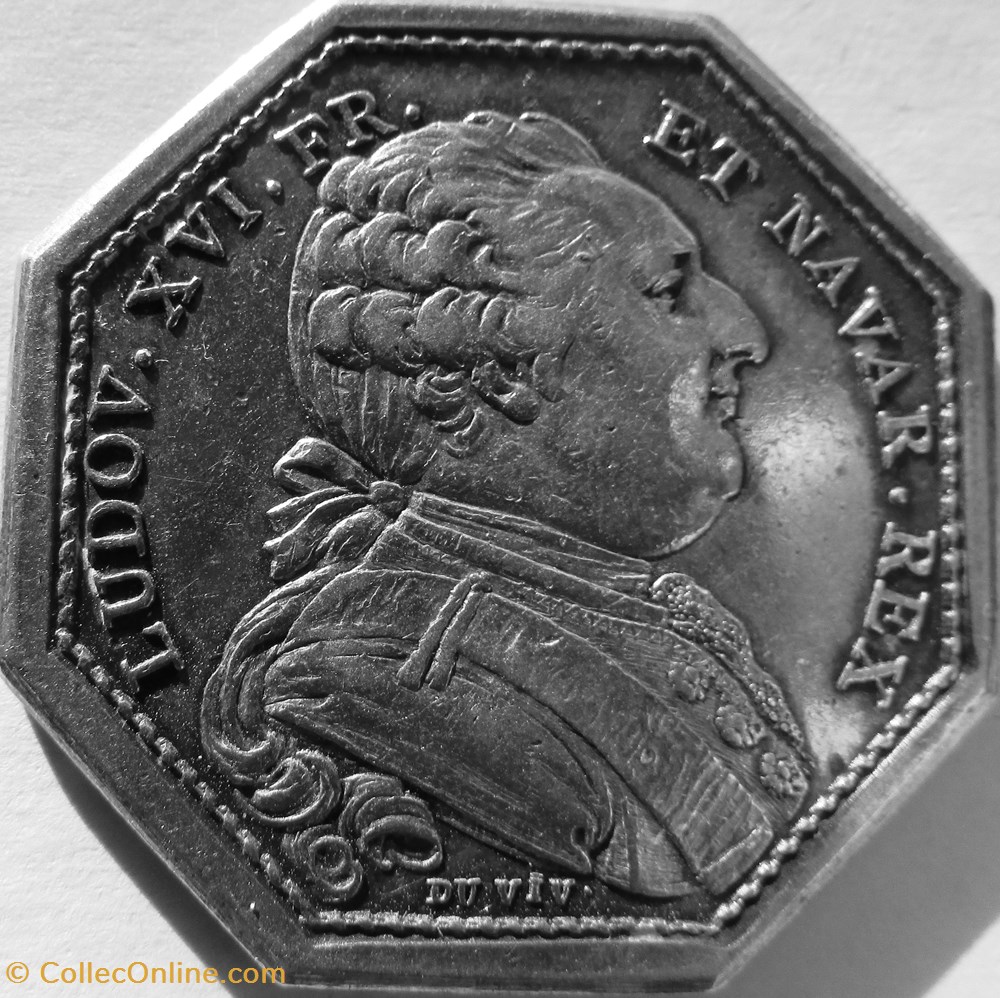 Jeton Louis XVI - GP744R - Trésor Royal monnaies jetons mereaux jeton louis xvi gp744r tresor royal