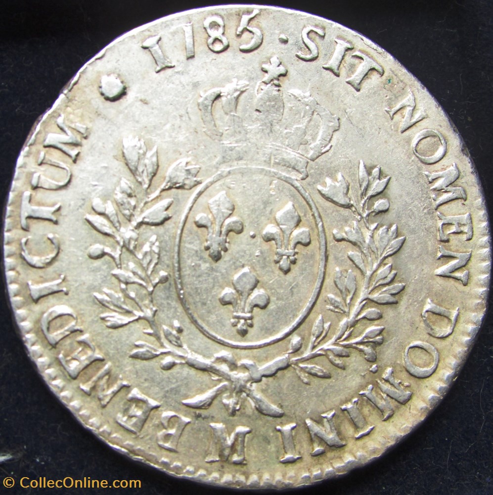Ecu Louis XVI 1785 M Toulouse monnaie france a royale ecu louis xvi 1785 m toulouse