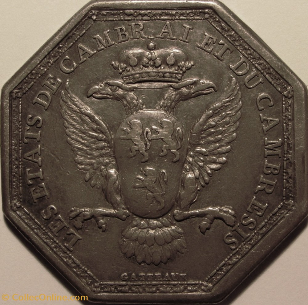 Jeton Louis XVI - GP742F - Etats du Cambrésis monnaies jetons mereaux jeton louis xvi gp742f etats du cambresis