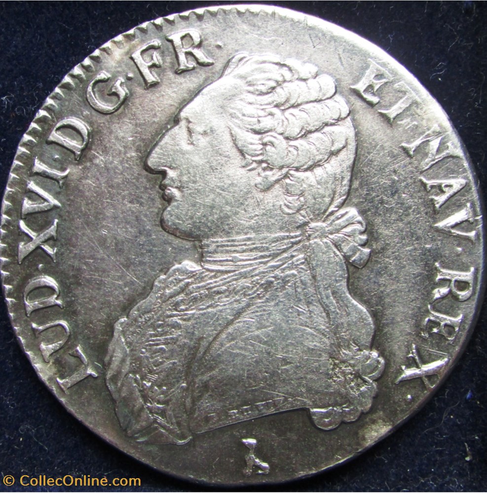 Ecu Louis XVI 1783 T Nantes monnaie france royale ecu louis xvi 1783 t nantes