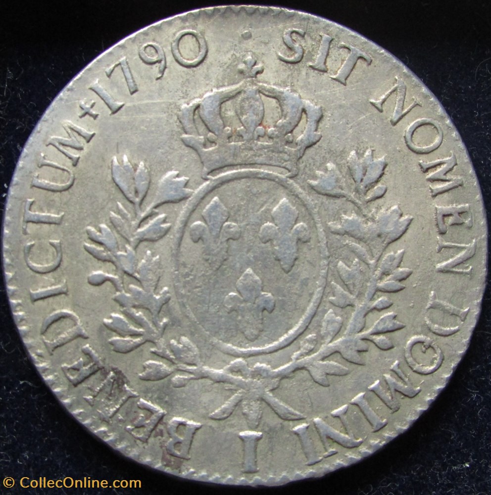 Ecu Louis XVI 1790 I Limoges monnaie france a royale ecu louis xvi 1790 i limoges