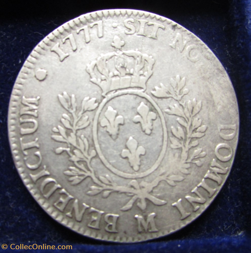 Ecu Louis XVI 1777 M Toulouse monnaie france a royale ecu louis xvi 1777 m toulouse
