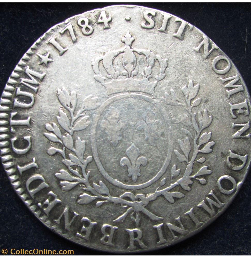 Ecu Louis XVI 1784 R Orléans monnaie france royale ecu louis xvi 1784 r orleans
