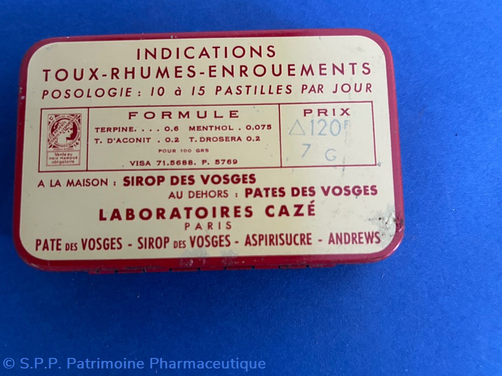 PÂTE DES VOSGES Cazé 2 science pharmacie pate des vosges caze