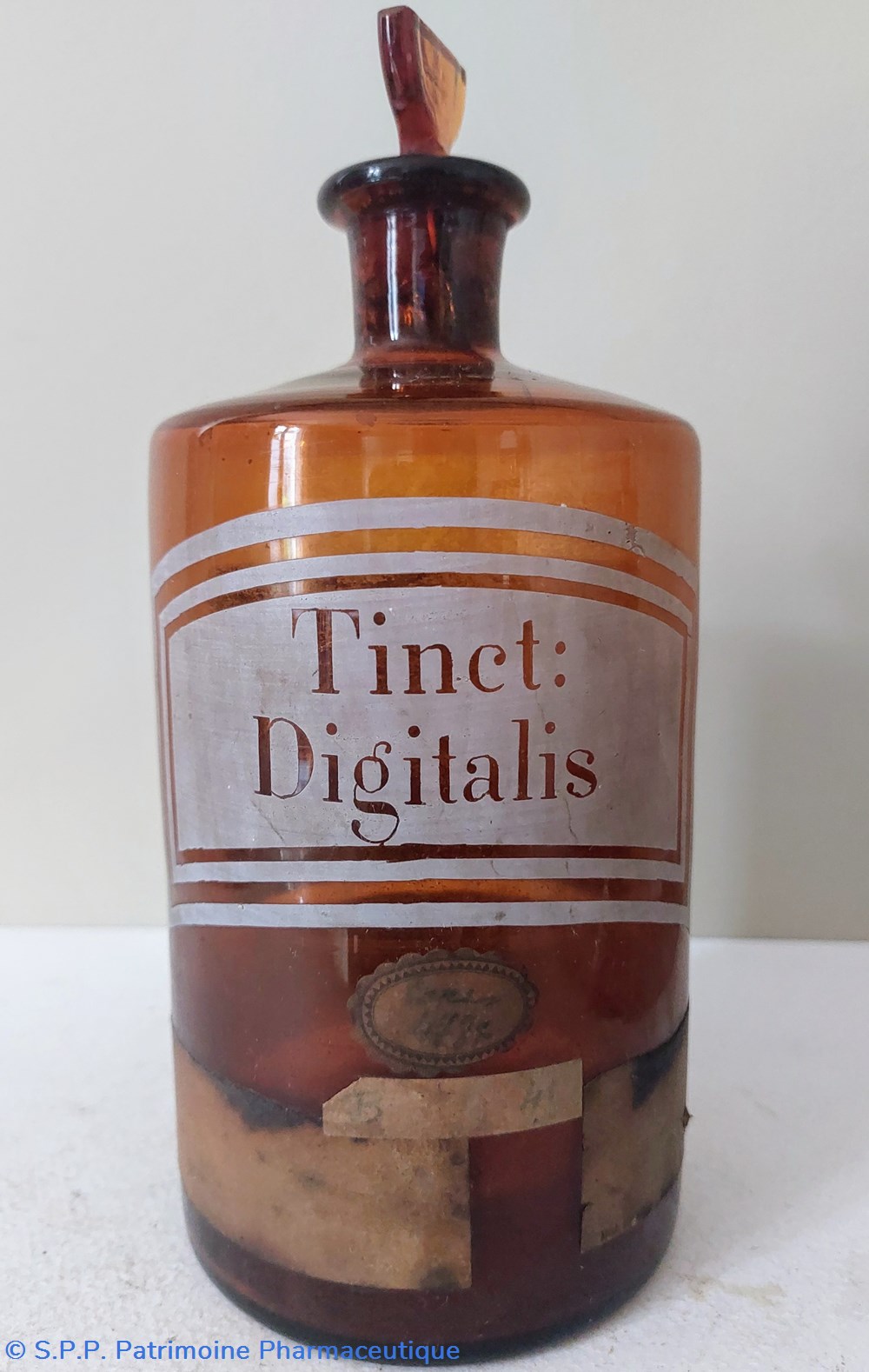 science pharmacie flacon 22 verre ambre tinctura digitalis tinct digitalis