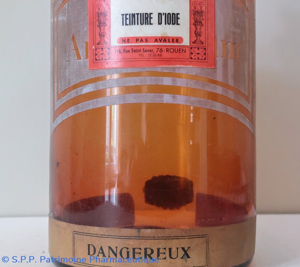 Flacon 21 cm verre ambré Teinture d'Iode 3 science pharmacie flacon 21 cm verre ambre teinture iode