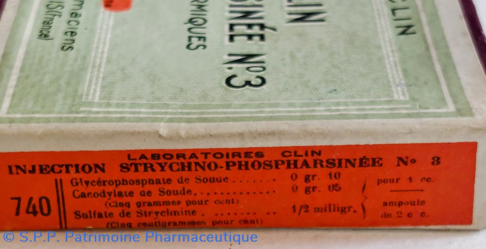 INJECTION CLIN Strychnophospharsinée N3 2 science pharmacie injection clin strychnophospharsinee n3