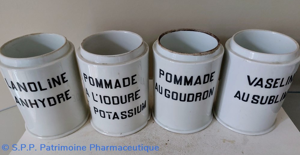 Pot à onguent MEHUN " POMMADE AU GOUDRON " 5 science pharmacie pot a onguent mehun pommade au goudron