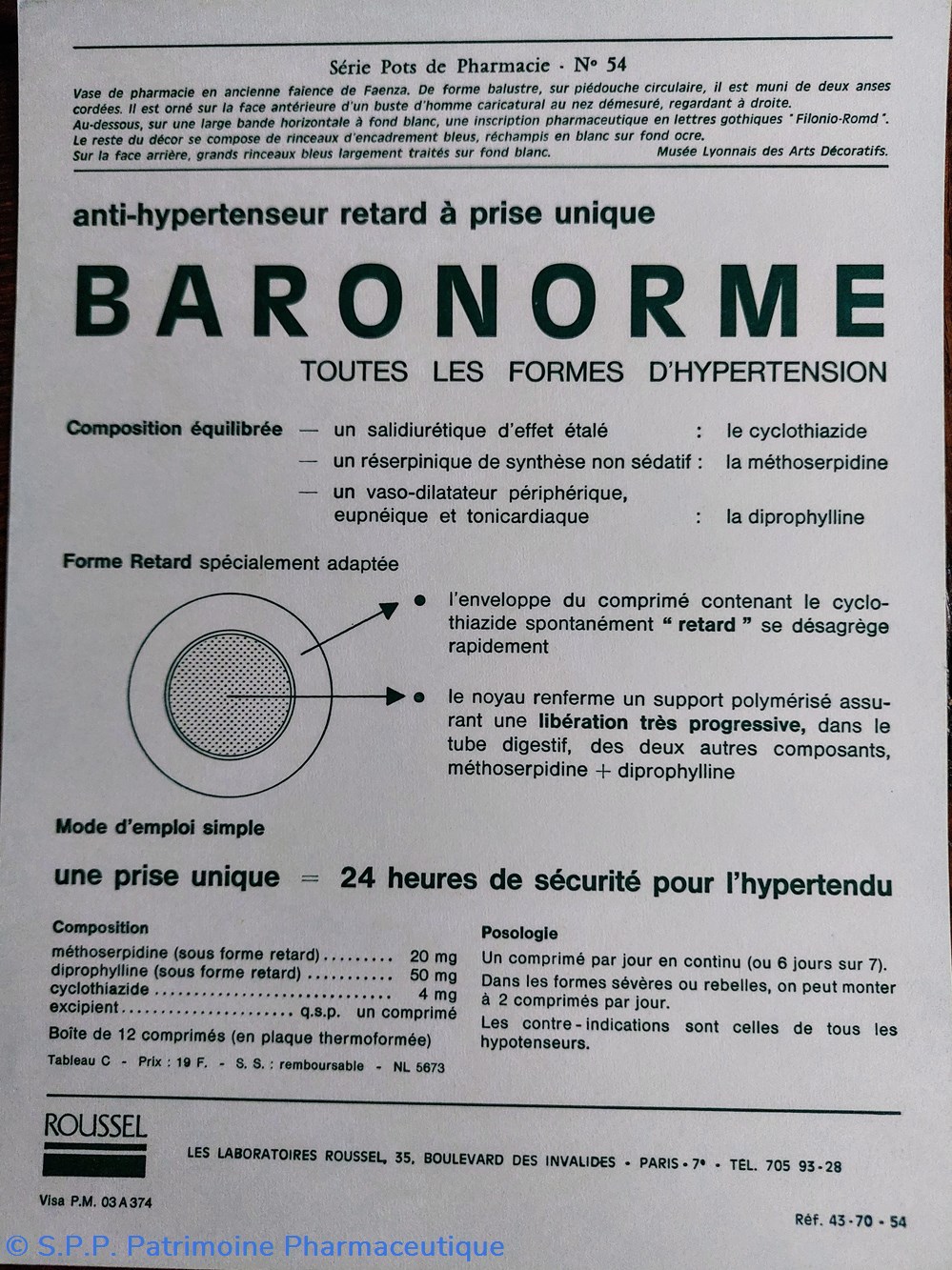 ROUSSEL N°54 Vase Faenza " Filonio- Romd: " 3 science pharmacie roussel n 54 vase faenza filonio romd