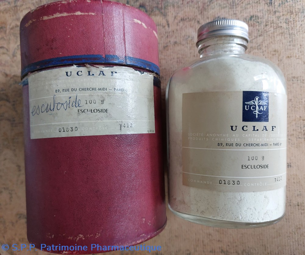 ESCULOSIDE Flacon verre science pharmacie esculoside flacon verre