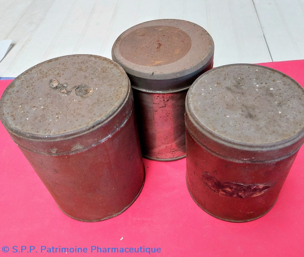 science pharmacie boites cylindriques en metal